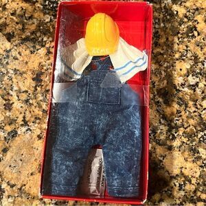 Vintage Construction Worker Uniform Christmas Ornament Department 56